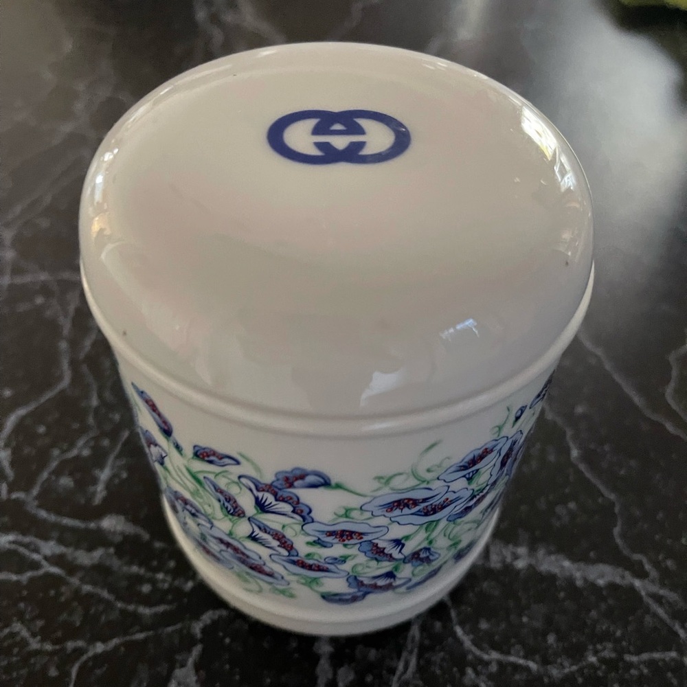Vintage Gucci floral Canister with lid